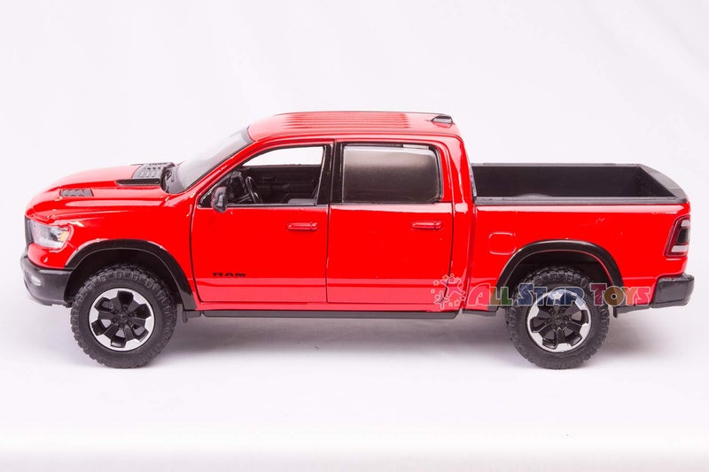 MOTORMAX 2019 RAM 1500 Rebel Crew Cab Pickup Truck Red 1/24 Diecast Model Car - Image 4